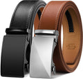 Zitahli Ratchet Belt for Men - 2 Pack Leather Belts for Dress & Casual