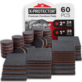 X-Protector Non Slip Furniture Pads for Hardwood Floors - 60 pcs