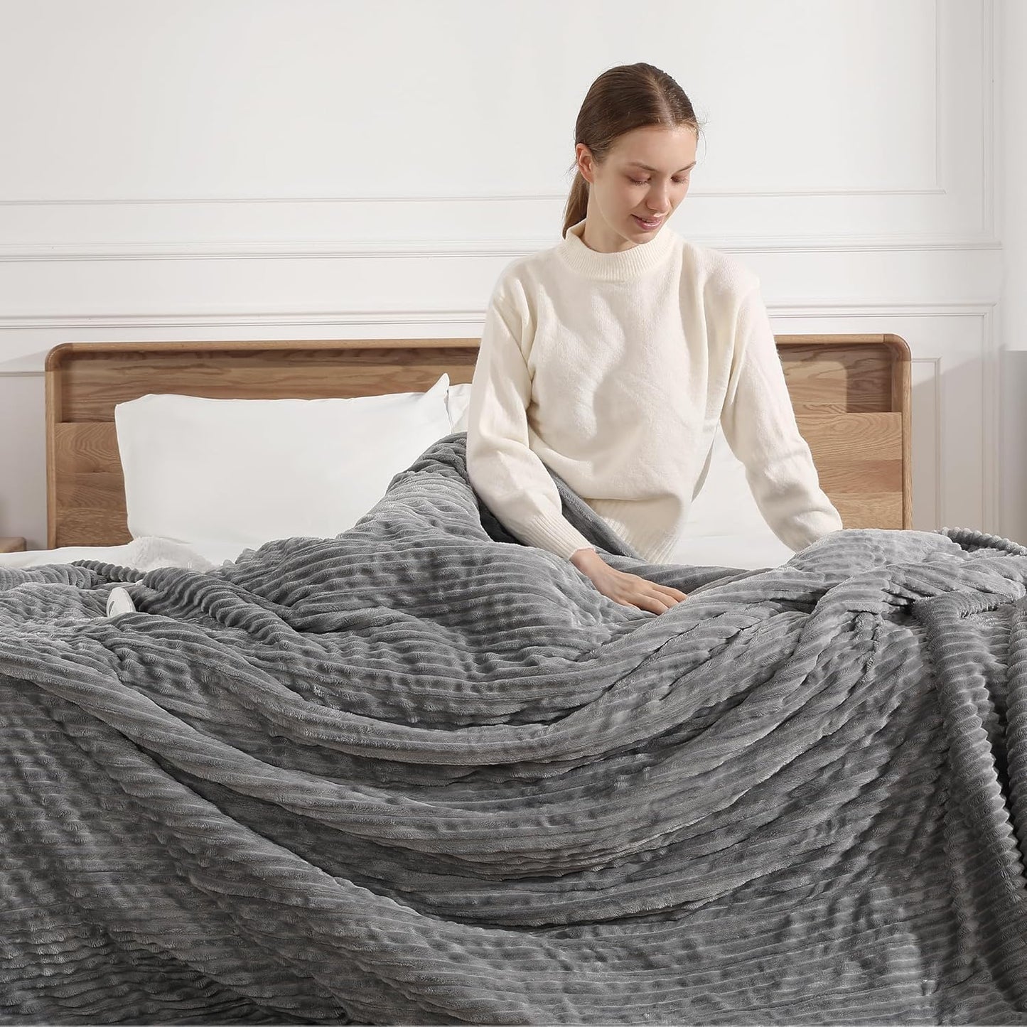 Electric Blanket Twin Heated Blanket with 5 Heat Settings