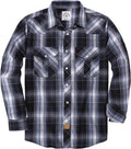 Dubinik Pearl Snap Shirts for Men - Long Sleeve Western Plaid