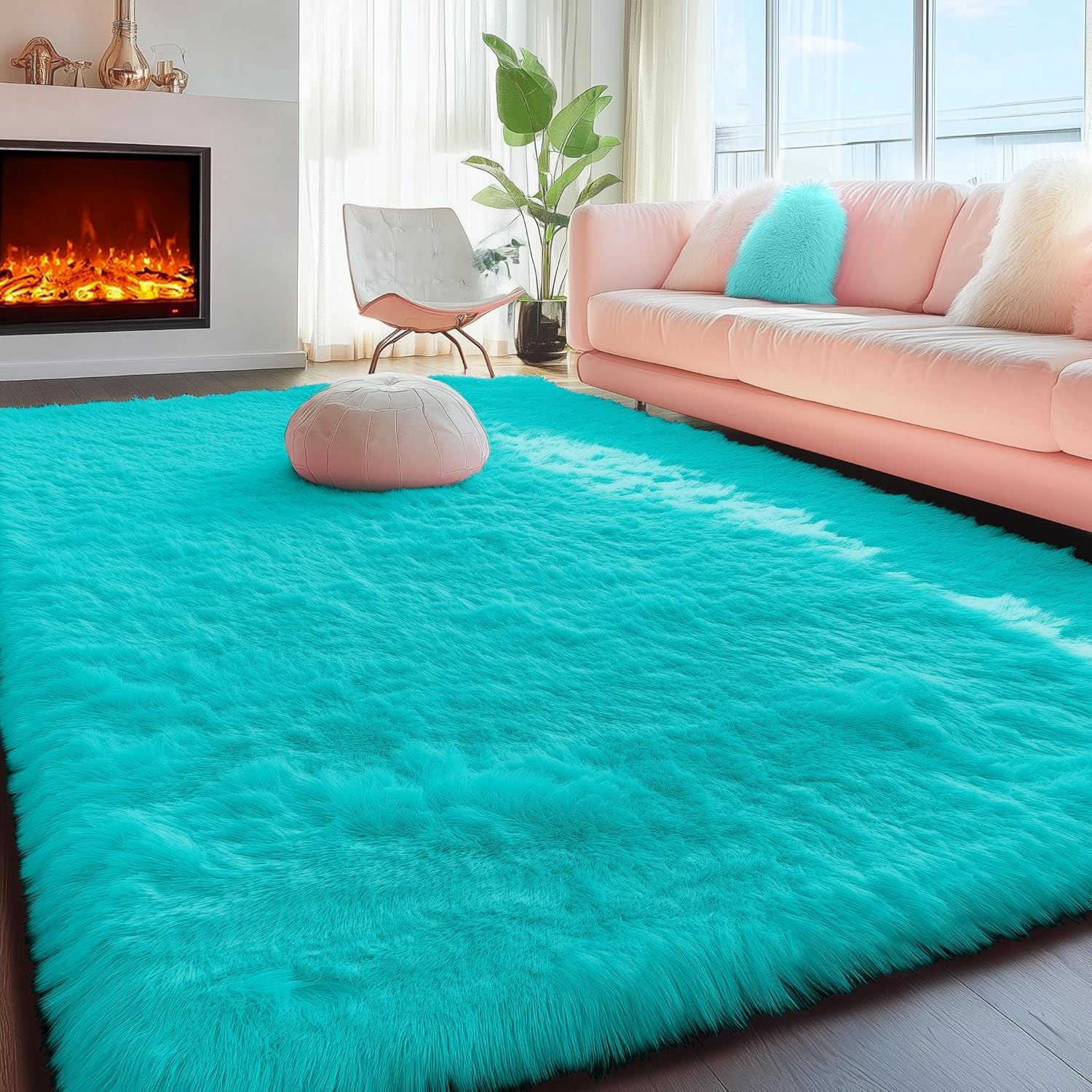 PAGISOFE Fluffy Shag Area Rug 5x7 for Bedroom and Living Room