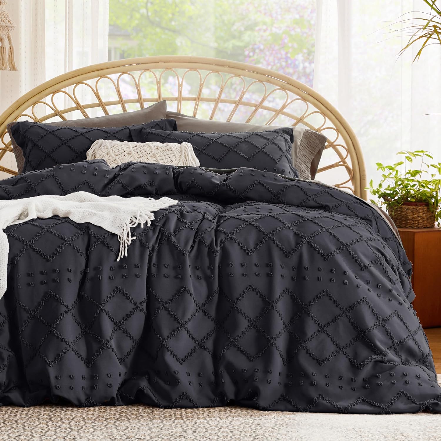 Boho Duvet Cover Queen Size - Soft & Breathable Bedding Set