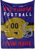 Personalized Football Throw Blanket 50x60 Fleece - Baltimore