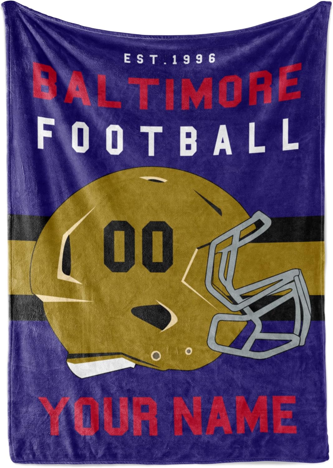 Personalized Throw Blanket for Football Fans - Custom Fleece