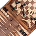 A&A 16.5 in Deluxe 3 in 1 Wooden Backgammon Set - Weighted Chess