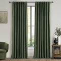 Pinch Pleated Curtains with Rings and Hooks Loden 102 Inch 8-1/2ft