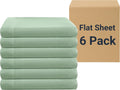 ZPECC Bulk Flat Sheets Only Twin Size 6 Pack - Easy Sort Top Sheets