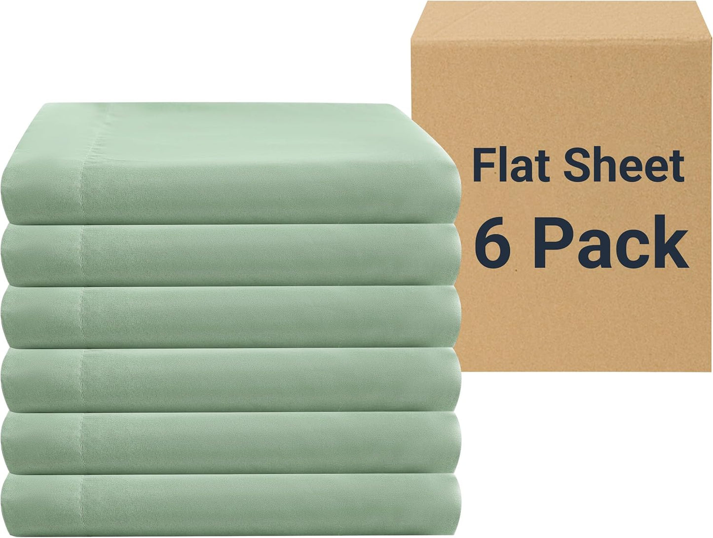 ZPECC Twin Size Flat Sheets 6 Pack for Hotels and Rentals