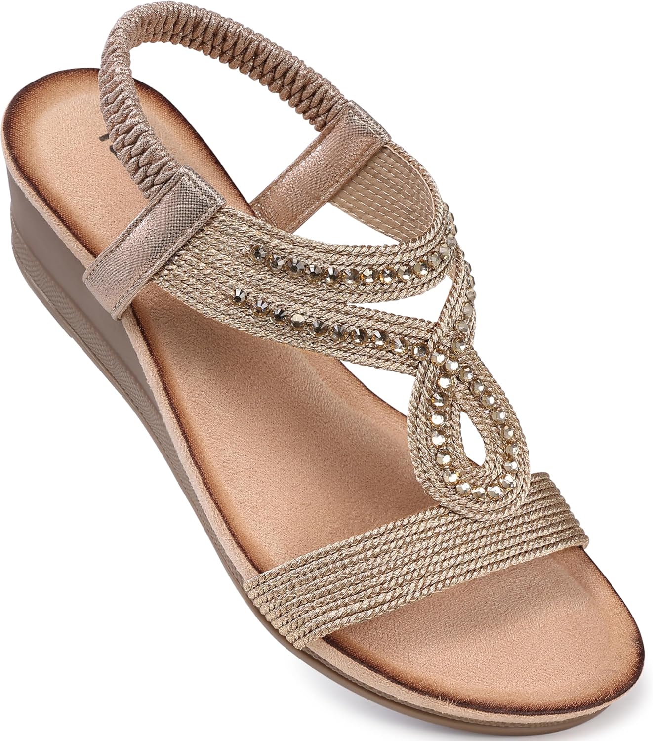 TEMOFON Wedge Sandals for Women: Comfortable Dressy Walking