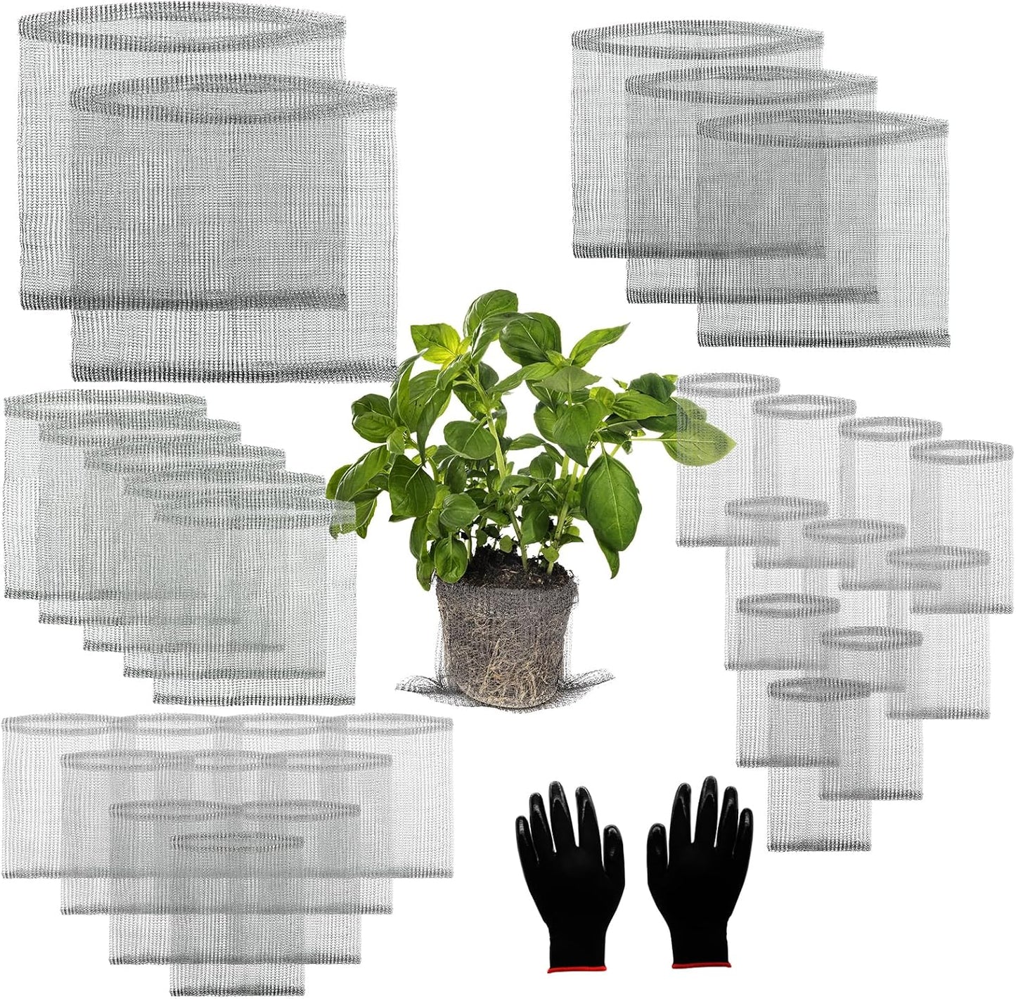 30 Pcs Root Guard Gopher Proof Stainless Steel Baskets for Plants