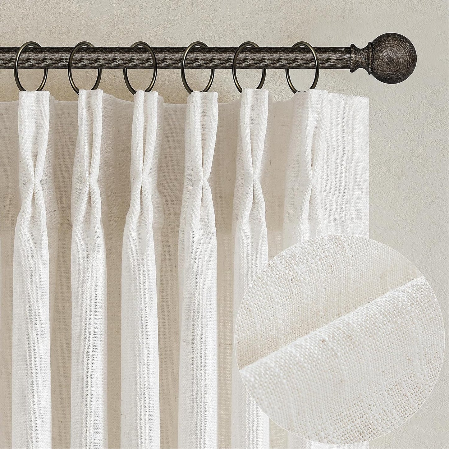 TWODRAPES 84 Linen Curtains: Semi-Sheer Boho Elegance
