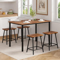 VECELO Kitchen Table and Chairs for 4 - Space-Saving Industrial Dining