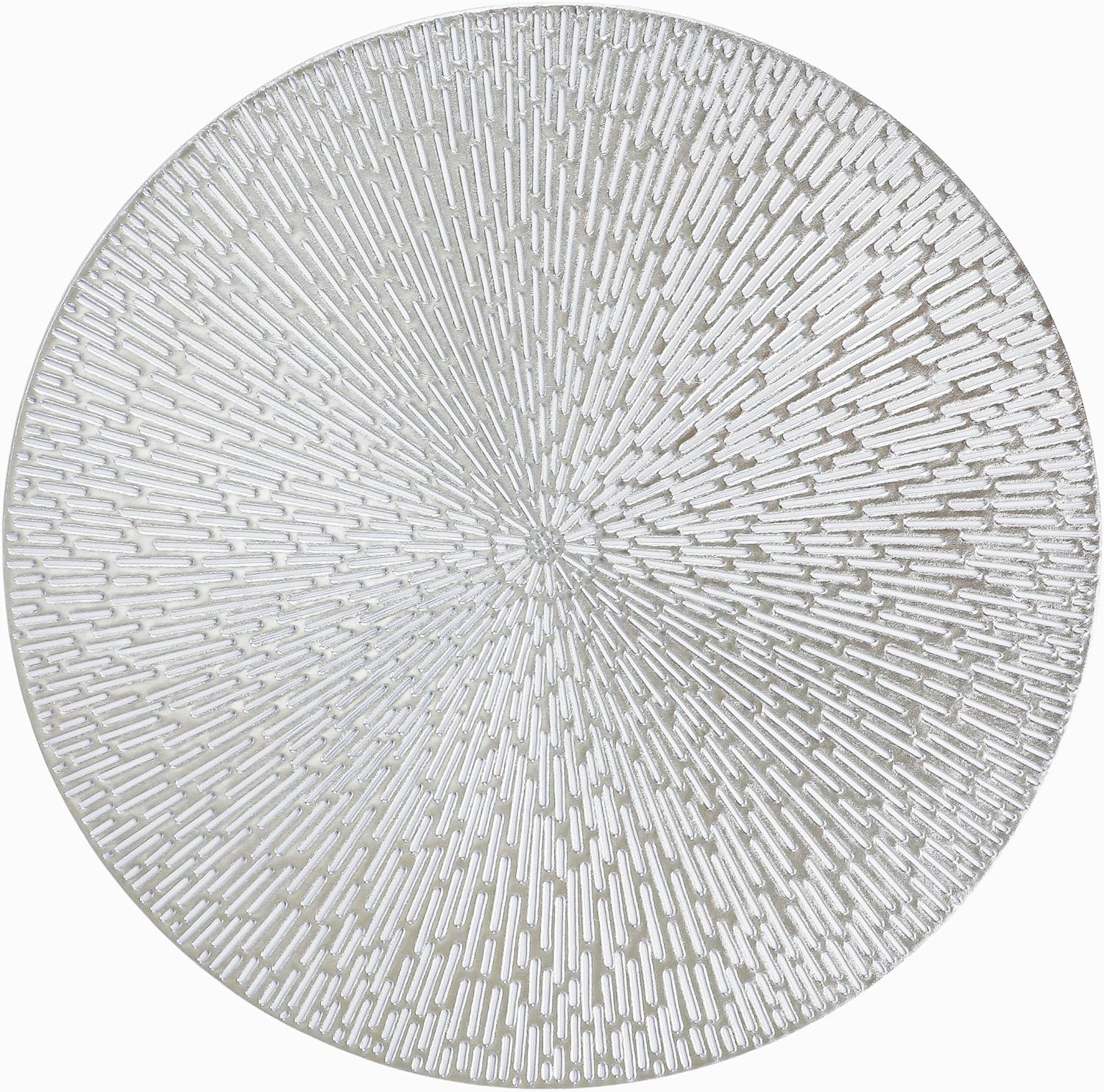 Snowkingdom Round Silver Placemats Set of 18 for Elegant Dining