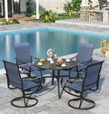 Sophia & William Outdoor Dining Set for 4 with Swivel Chairs