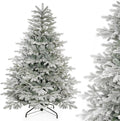 Decoway 5ft Flocked Artificial Christmas Tree - Lifelike Snow Finish