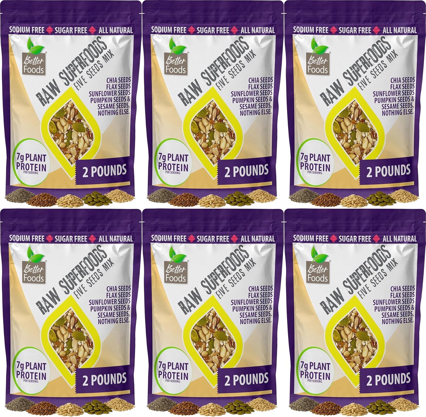 Raw Superfoods Five Seeds Mix 6-Pack for Healthy Cooking