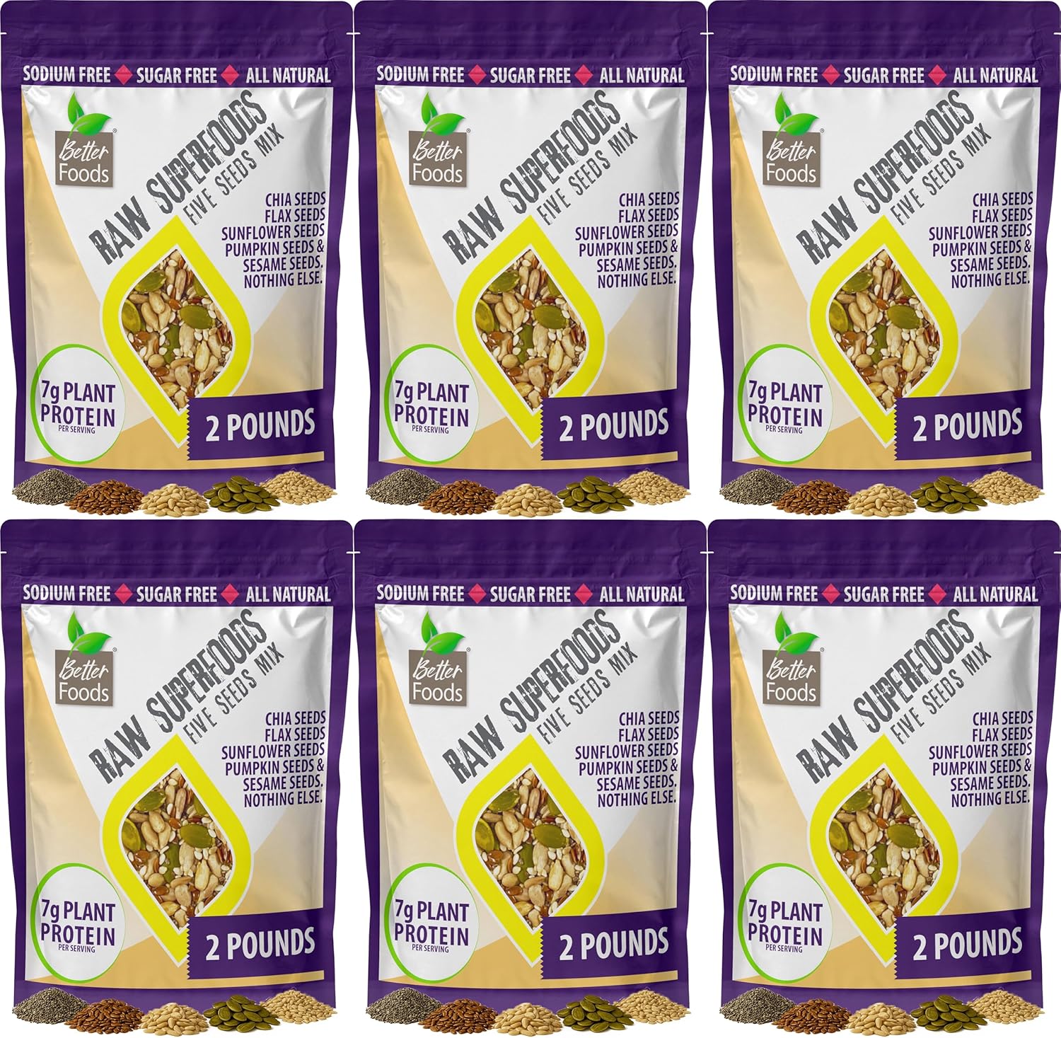 Raw Superfoods Five Seeds Mix 6-Pack for Healthy Cooking