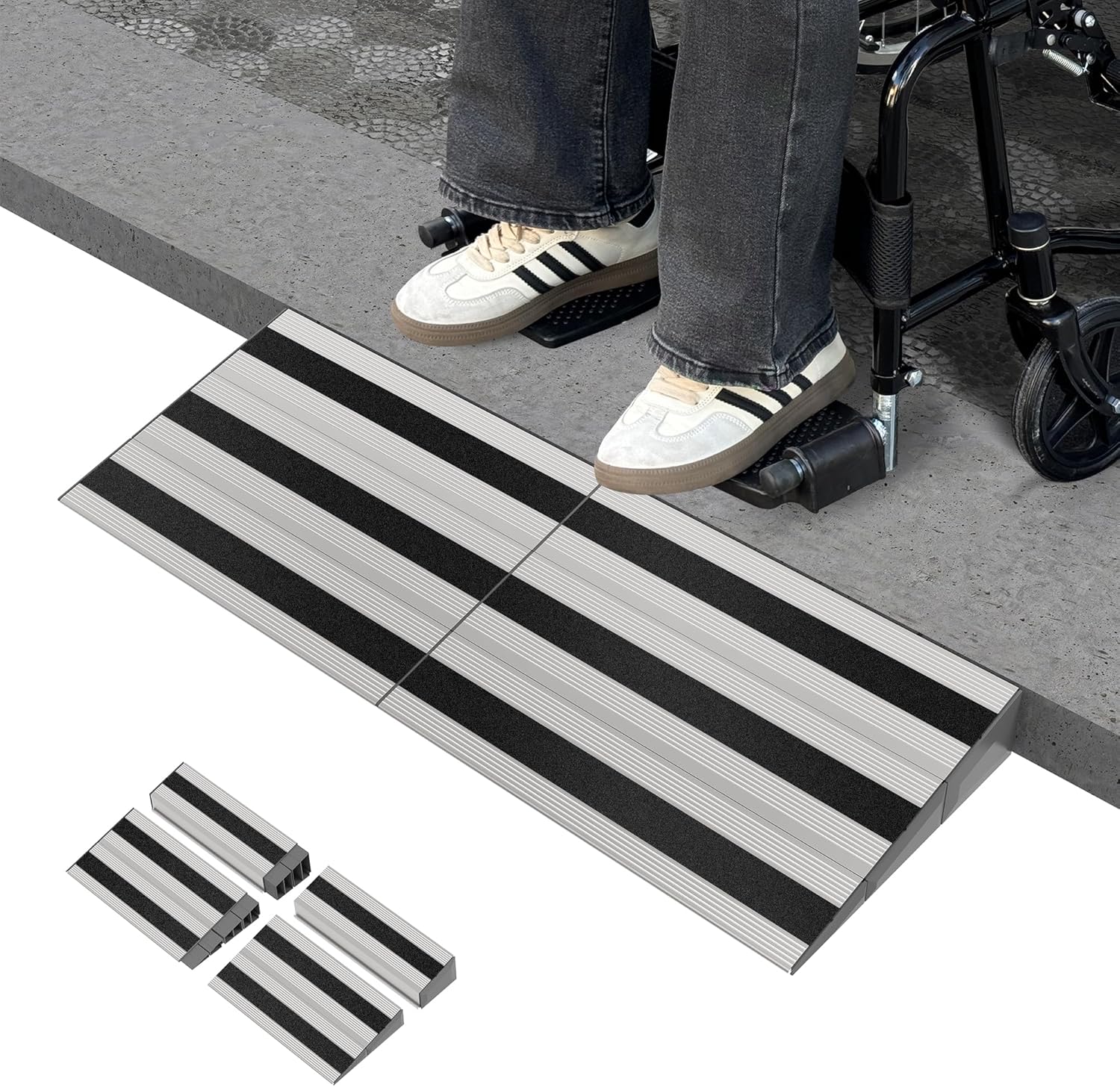 3in Rise Modular Threshold Ramp for Doorways and Steps