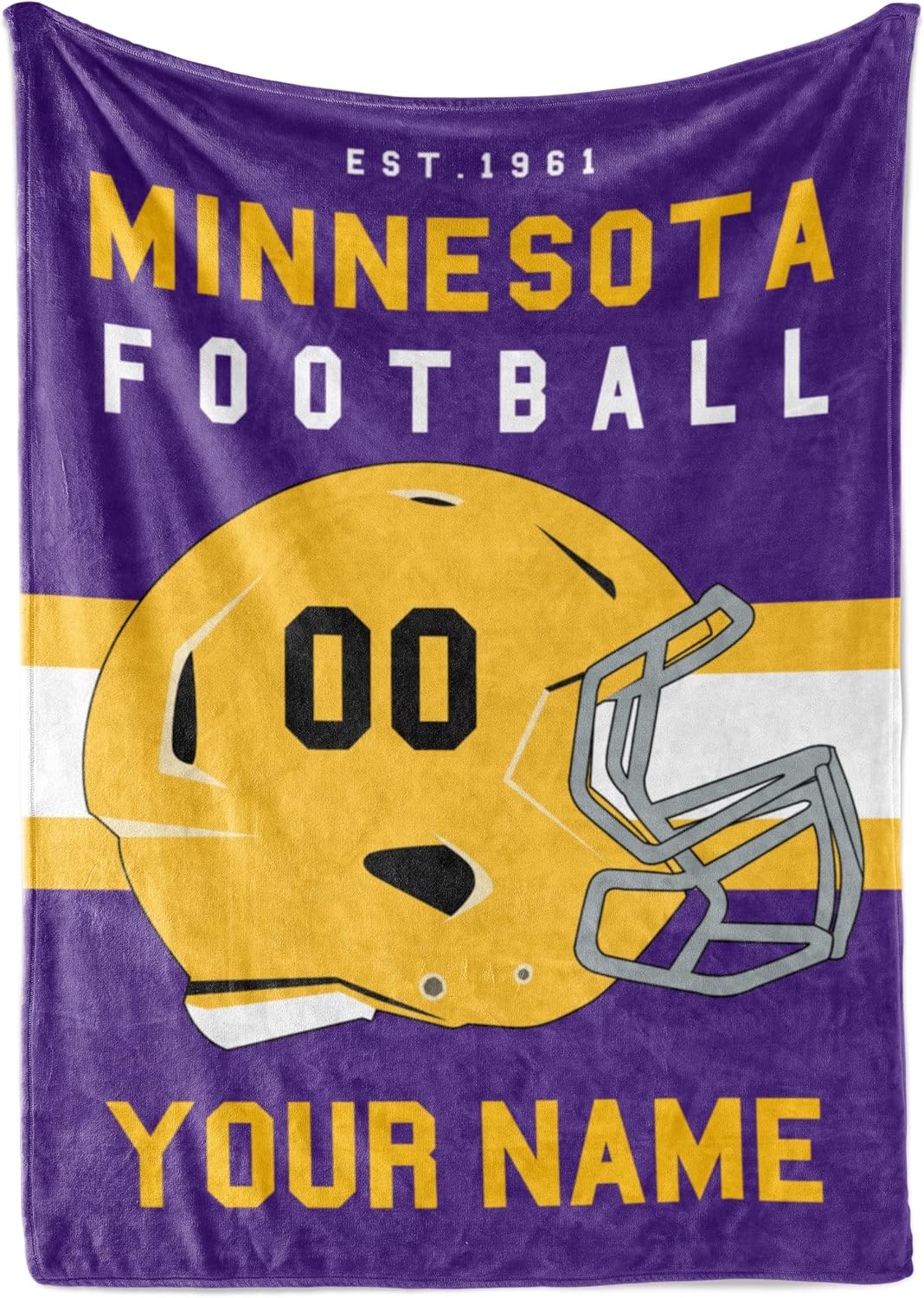 Personalized Throw Blanket for Football Fans - Custom Fleece