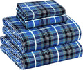 RUVANTI Flannel Sheets Queen Size - Soft 100% Cotton Plaid Sheet Set