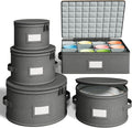 Hard Shell China Storage Containers 5 Piece Set - Secure Plate & Mug
