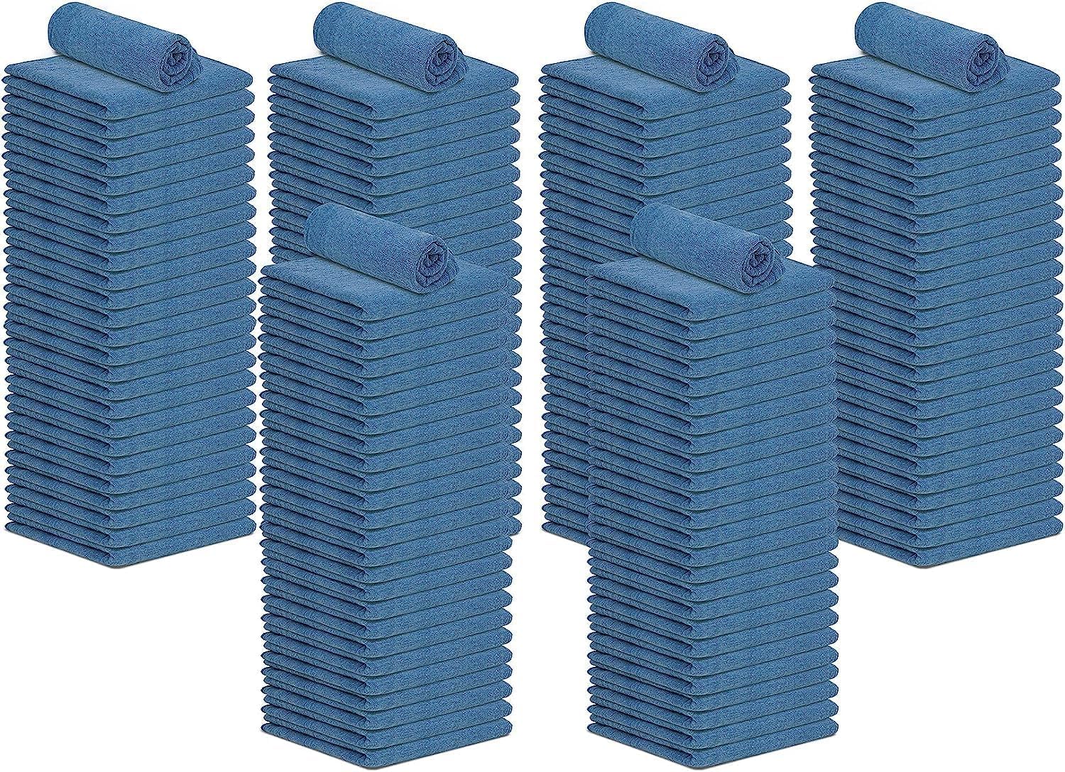 Cotton Shop Towels Blue Pack of 150 for Efficient Cleaning