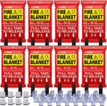Fire Blanket 8 Pack with Hooks and Gloves - Home & Kitchen Safety