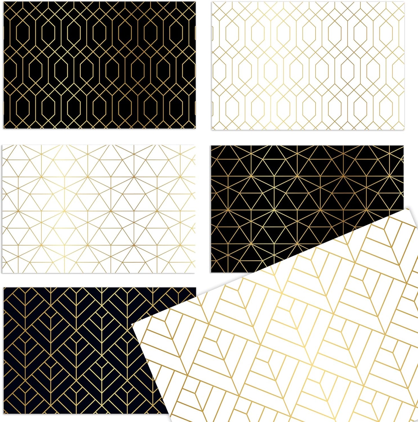 Elegant Gold Foil Greeting Cards - 100 Pack