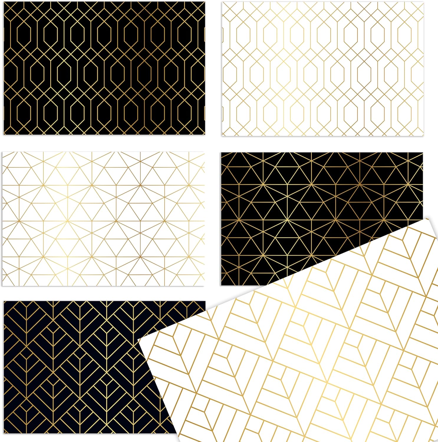 Elegant Gold Foil Greeting Cards - 100 Pack