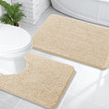Chenille Bath Rug Set 2 Piece - Soft, Absorbent Bath Mats