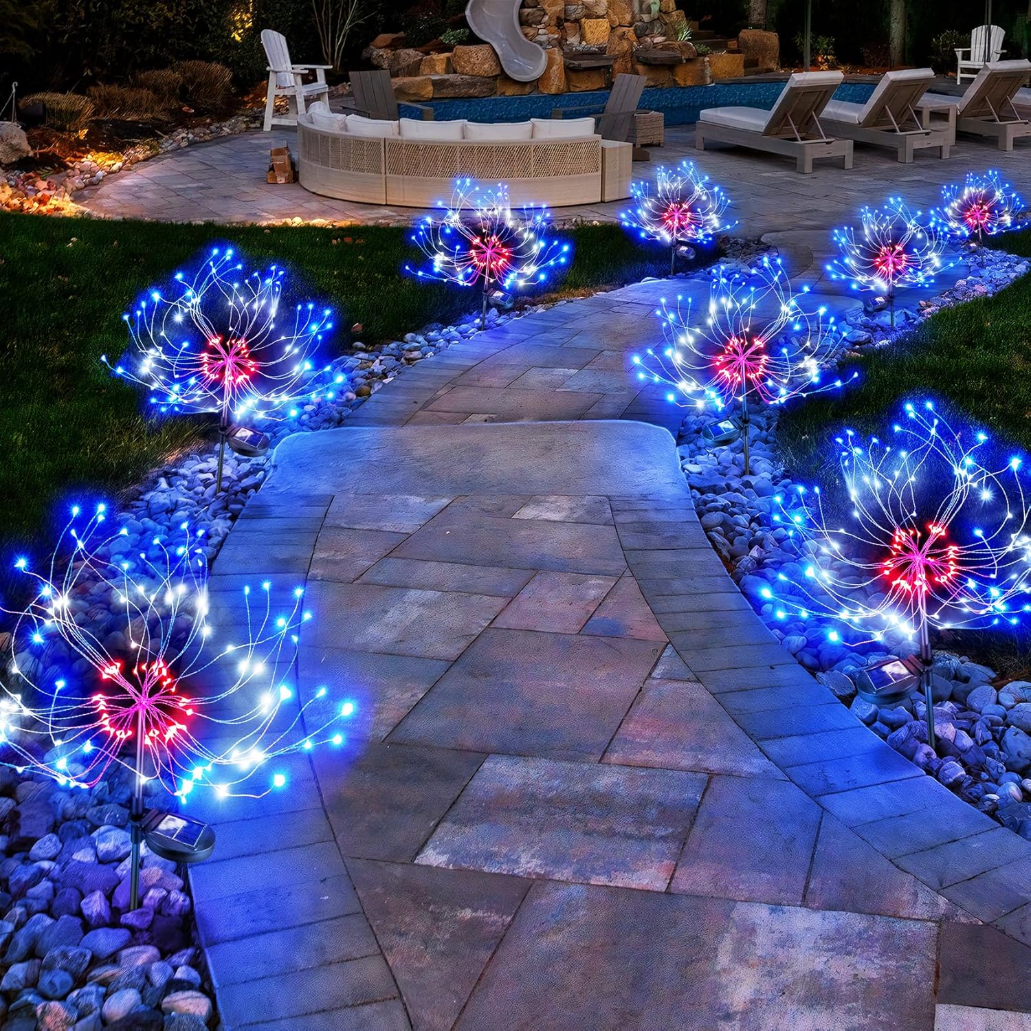 Anordsem Solar Lights Outdoor Waterproof for Colorful Garden Decor