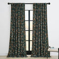 StangH Green Velvet Curtains with Floral Print for Elegance
