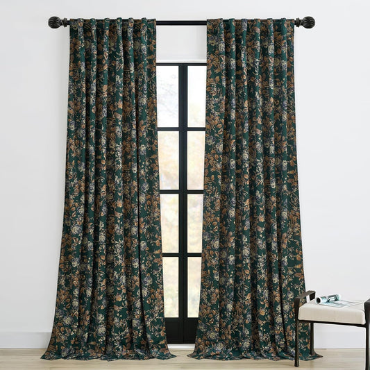 StangH Green Velvet Curtains for Elegant Room Decor 84 inches