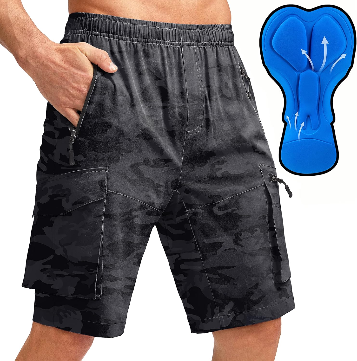 Bikewa Men's Mountain Bike Shorts with 3D Padding for Comfort