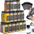 Spice Jars 24 Pc 4oz Glass Seasoning Jars with Labels - Organized