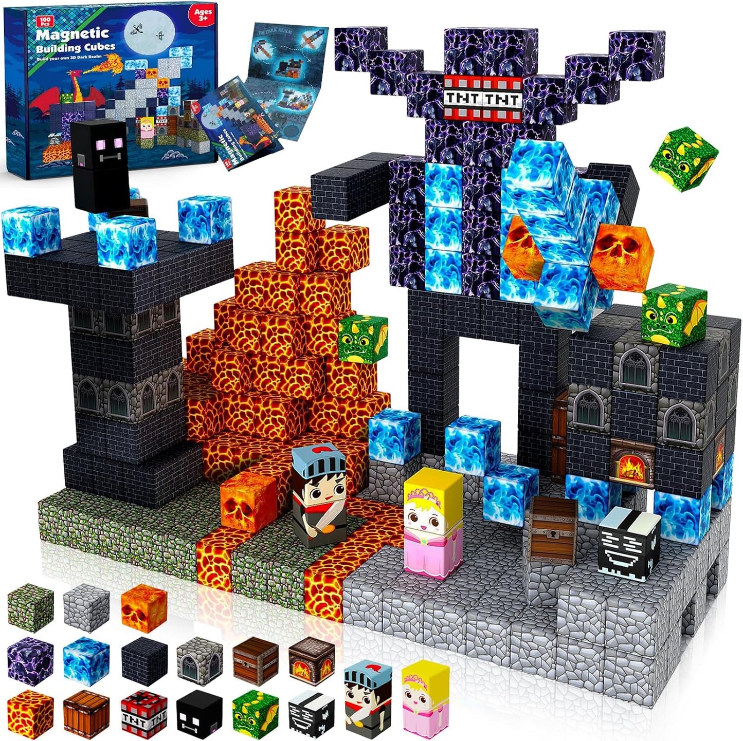 Magnetic Blocks 100PCS Build Dark Mechanical Guardian Castle