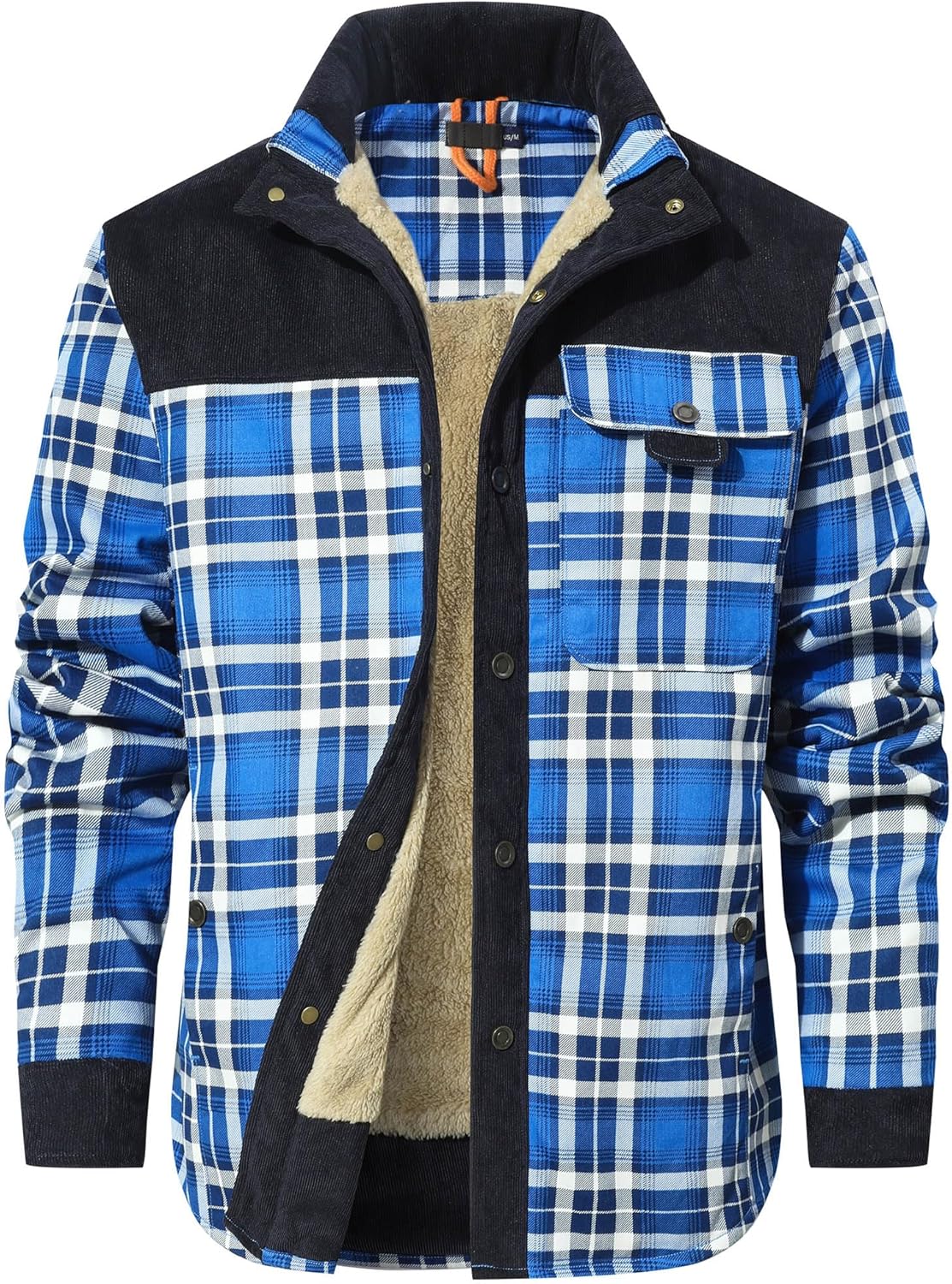 Zaitun Men's Sherpa Lined Flannel Jacket for Cold Weather Style