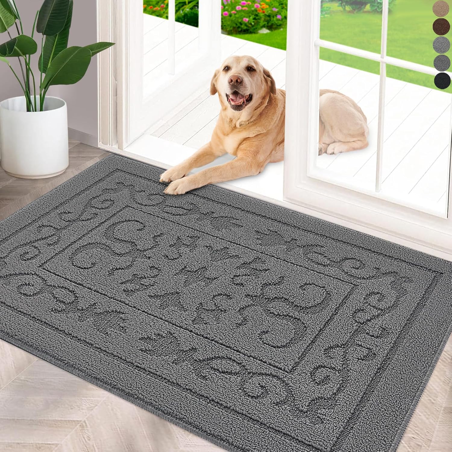 FONEYI Indoor Door Mat 32in x 48in, Non-Slip Entryway Rug