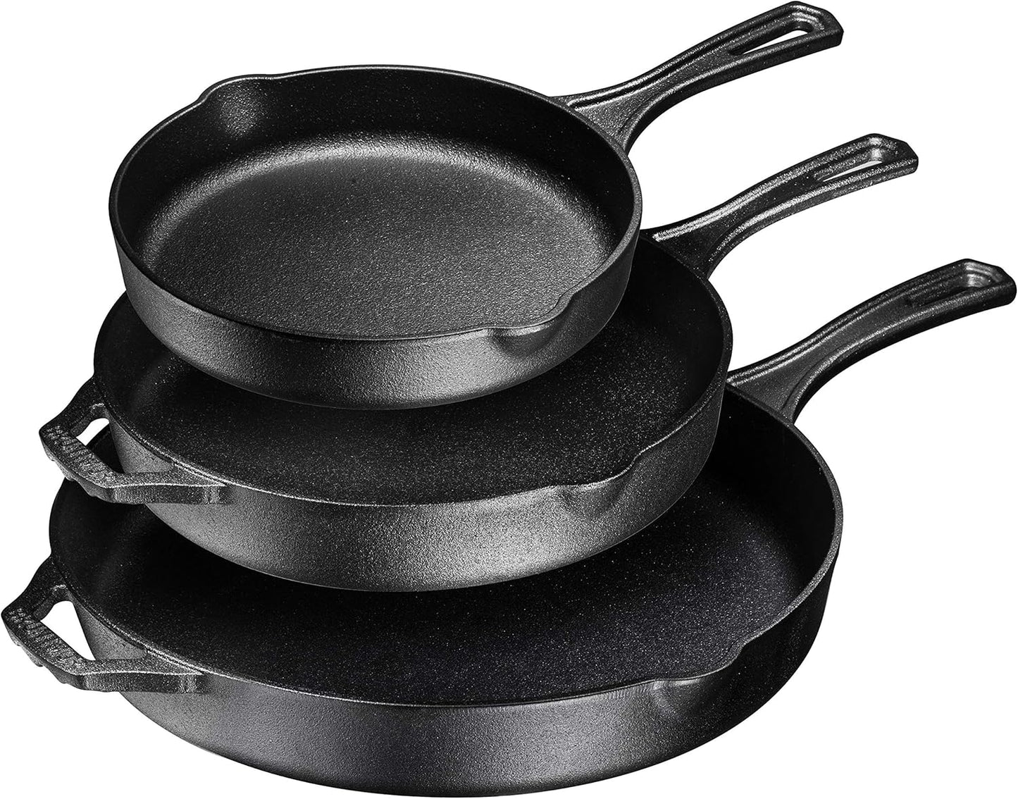 Bruntmor Pre-Seasoned Frying Pan Set: 8, 10, 12 Inch Skillets