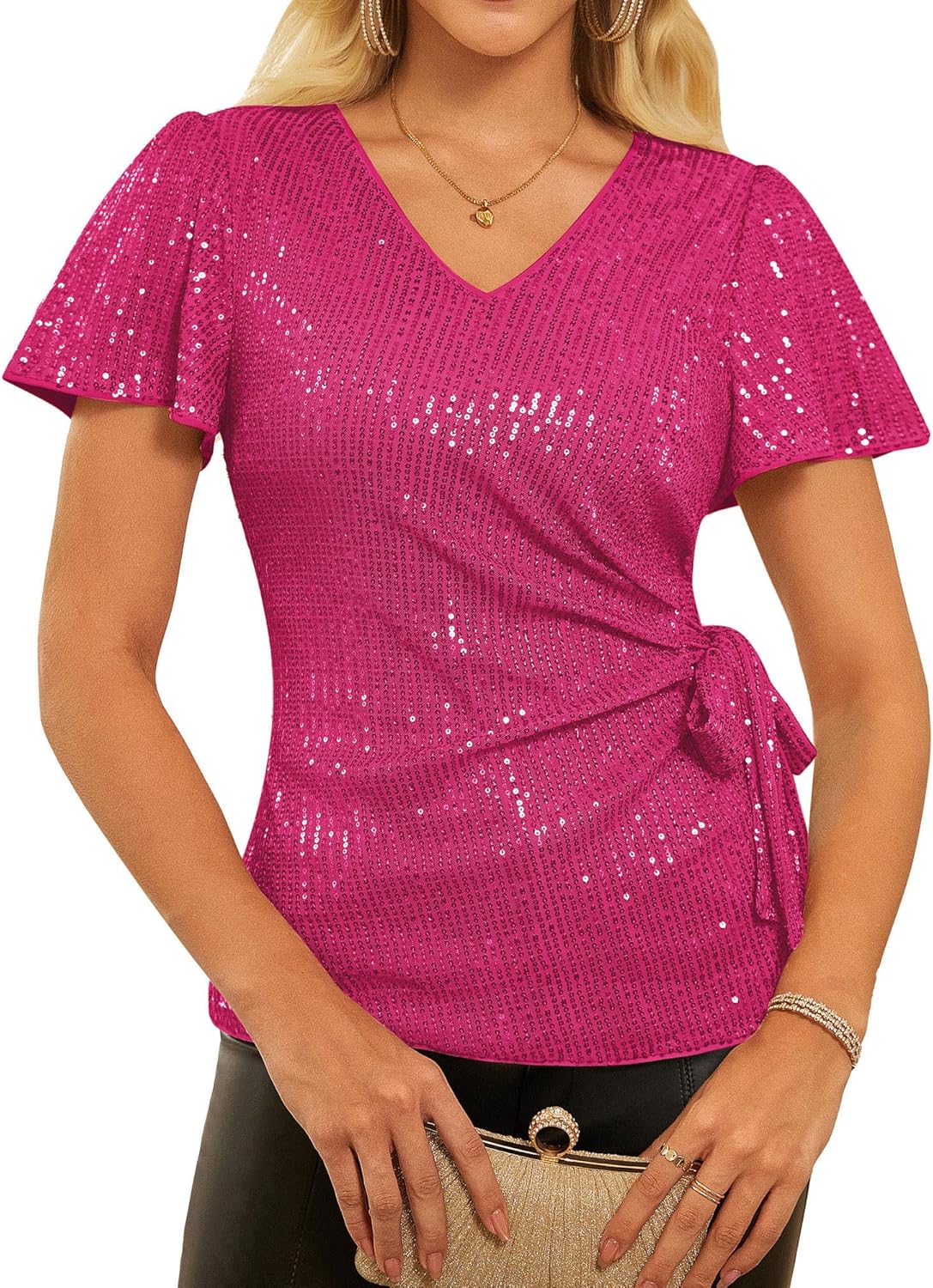 GRACE KARIN Womens Sequin Tops for Sparkly Party Outfits