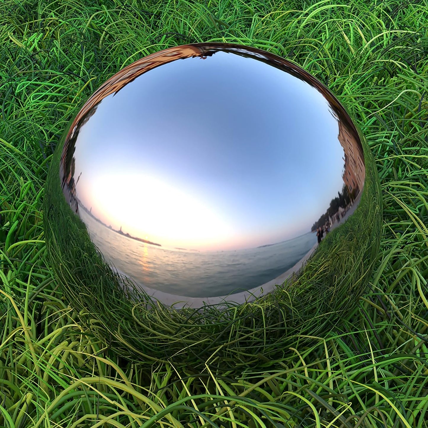 16 Silver Stainless Steel Gazing Mirror Ball for Garden Decor