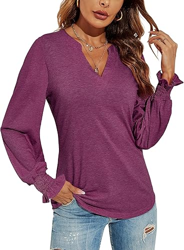 Romanstii Women's Casual V-Neck T-Shirts for Everyday Style