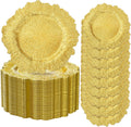 20pcs Gold Charger Plates 13 in Round Ruffled Rim Chargers - Elegant