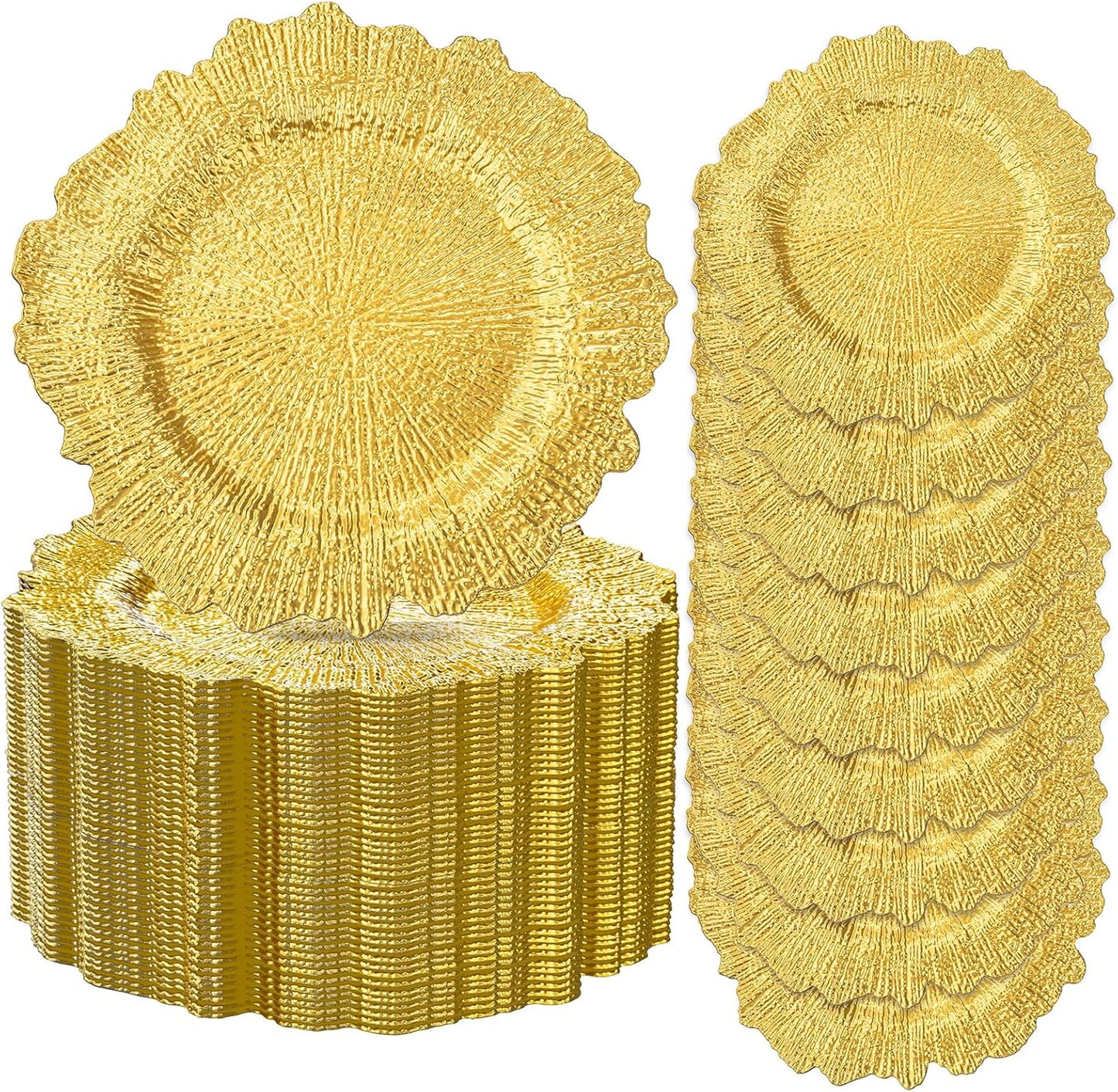 20pcs Gold Charger Plates for Elegant Table Settings and Events