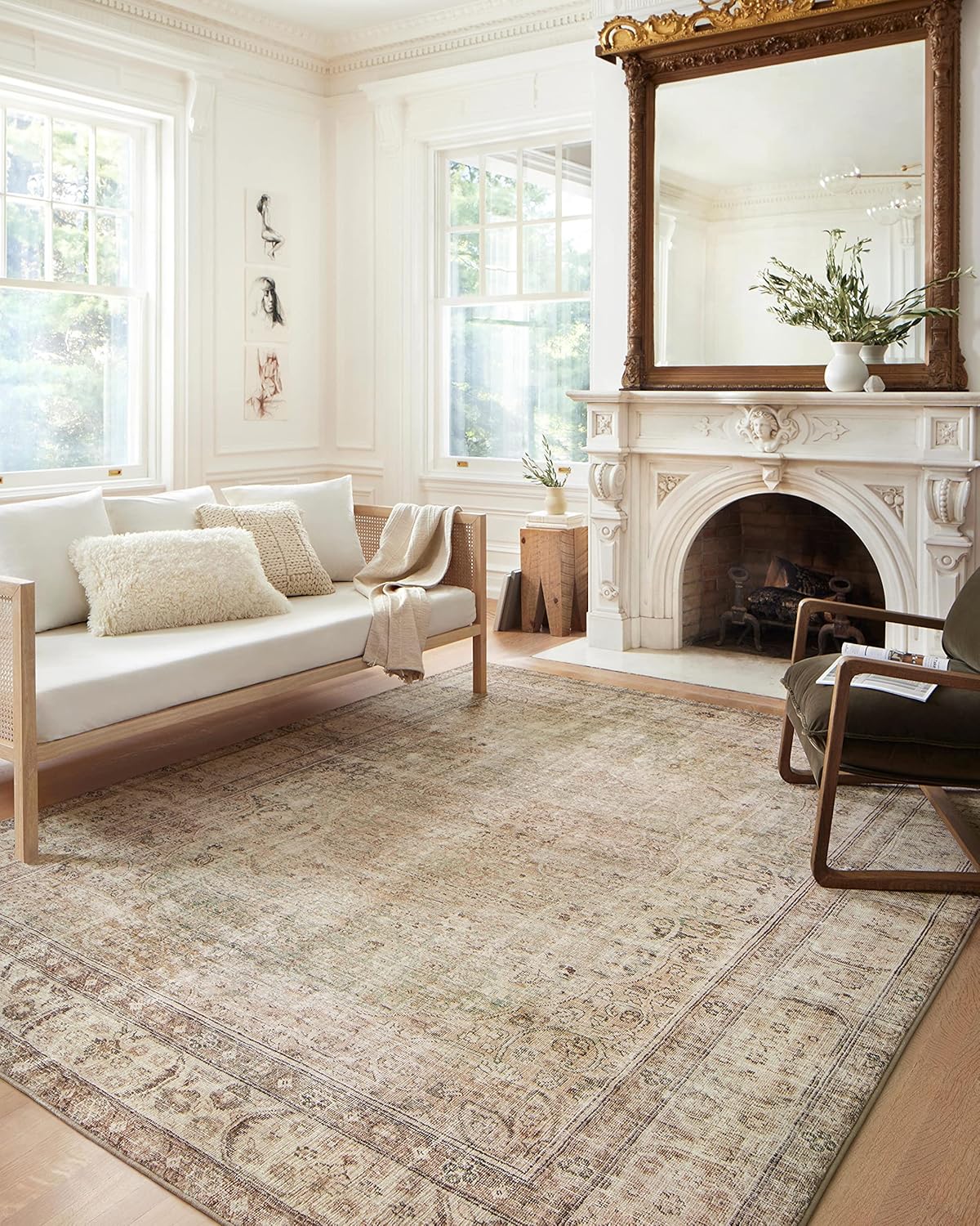 Loloi Margot Collection Area Rug - Antique/Sage 7ft 6in x 9ft6