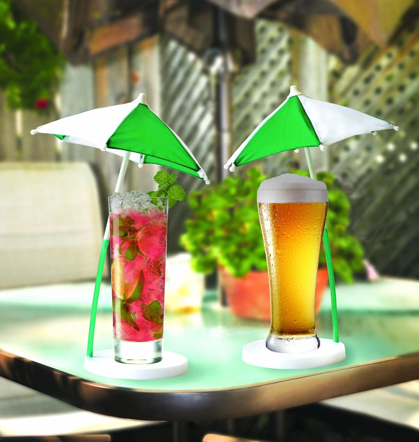 Colorful Cocktail Coaster & Umbrella Set