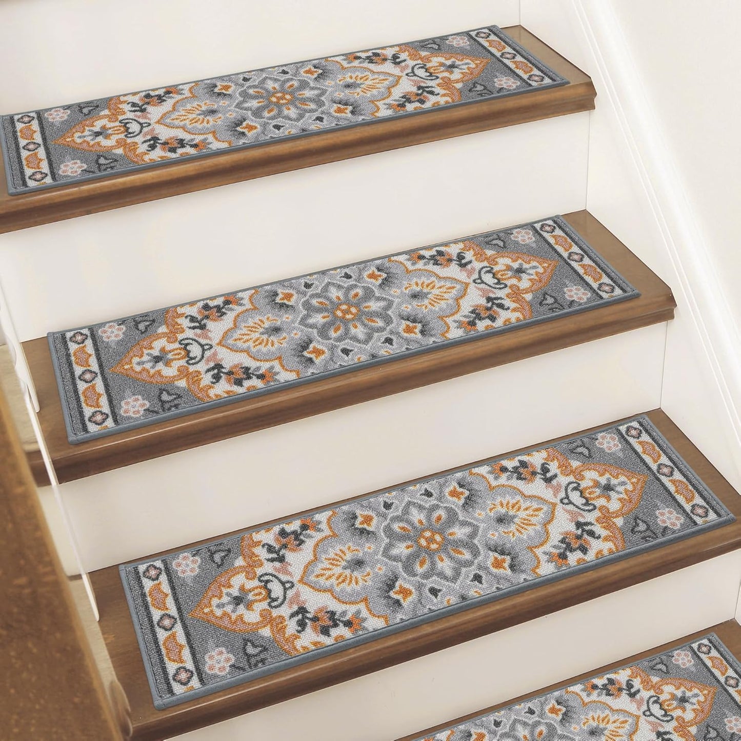 BEQHAUSE Non-Slip Stair Treads for Wooden Steps, 15pcs Soft Rugs