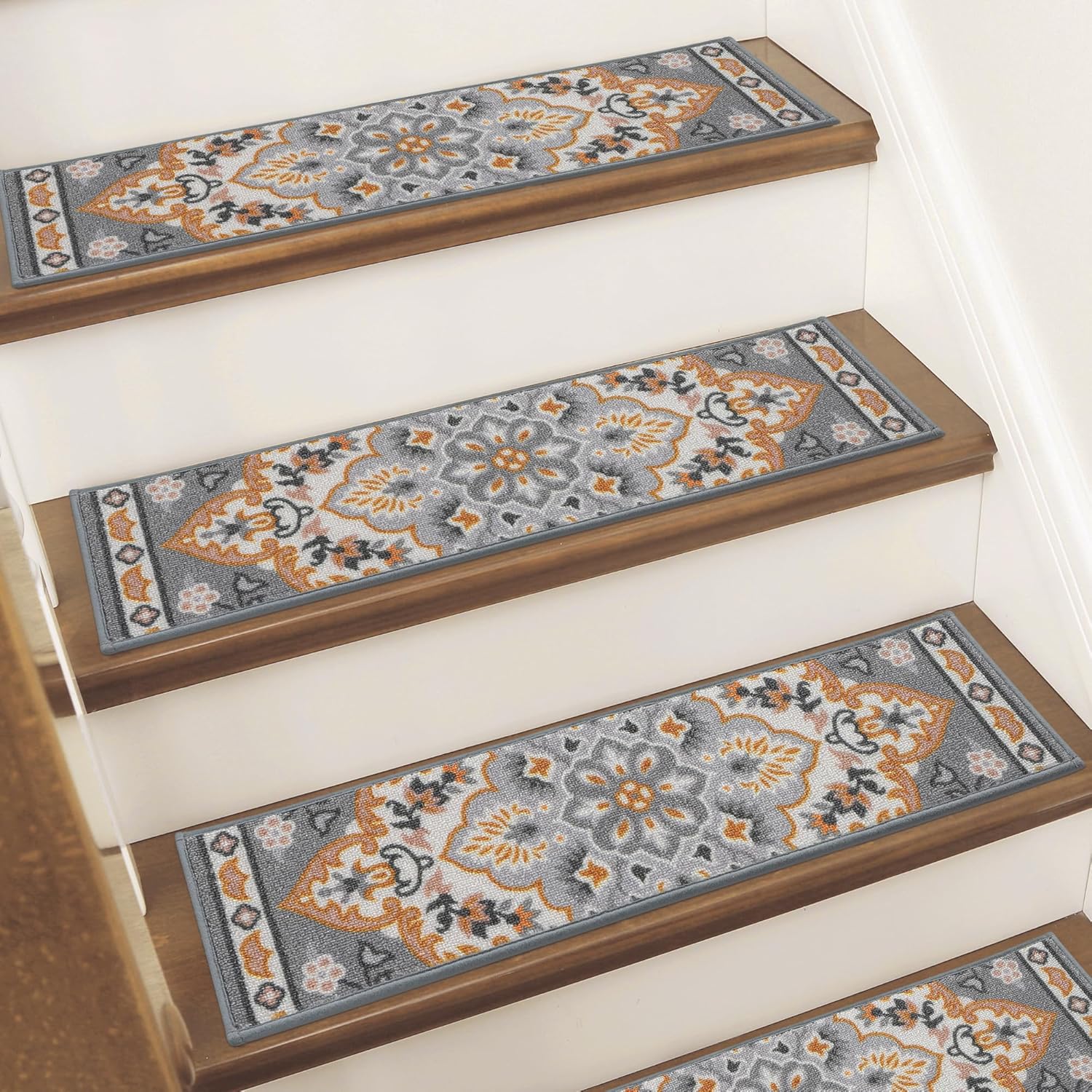 BEQHAUSE Non-Slip Stair Treads for Wooden Steps, 15pcs Soft Rugs