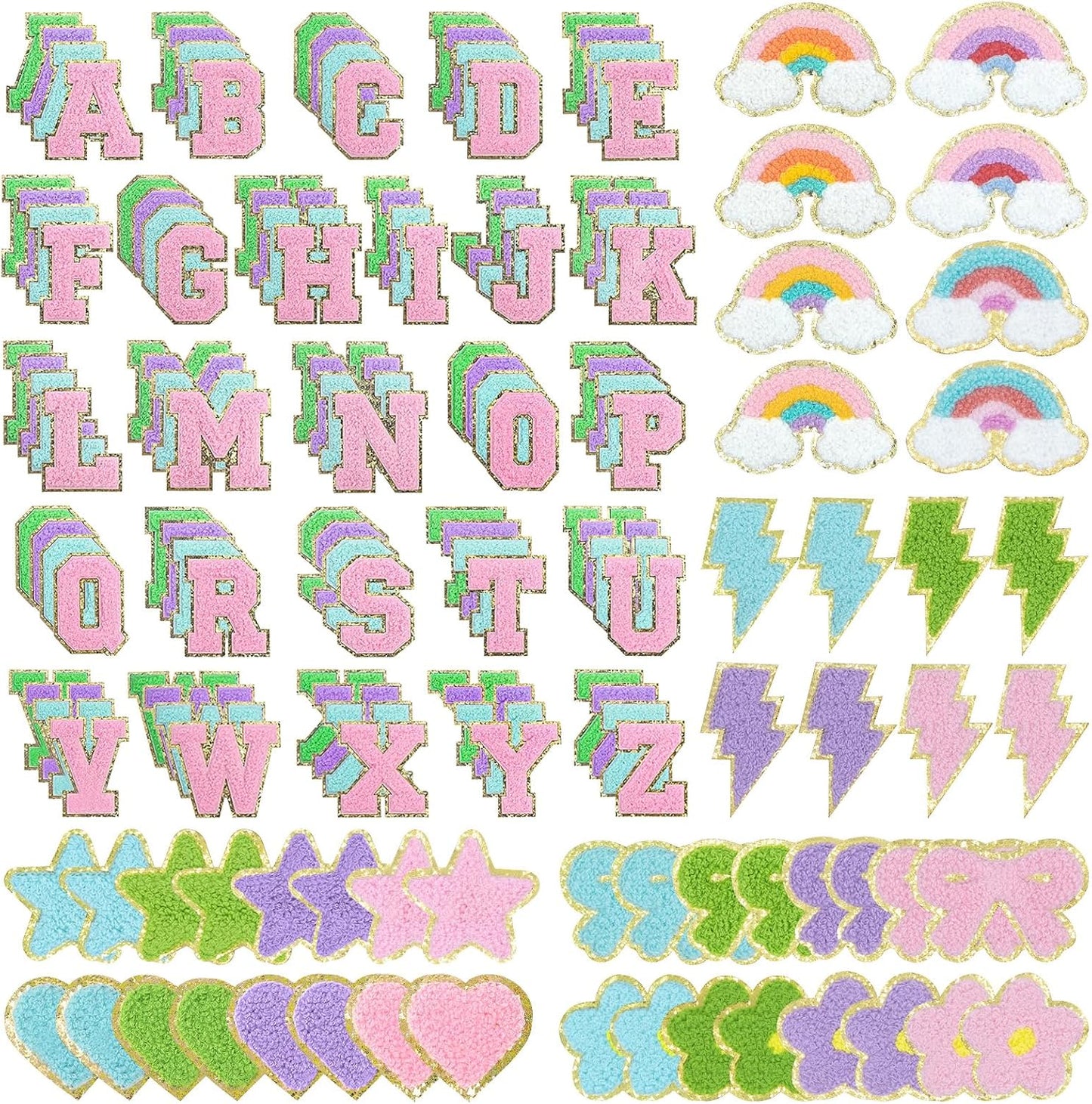 152PCS Self-Adhesive Chenille Letters Patches for DIY Projects