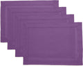 Solino Home Linen Placemats Set of 4 - Classic Hemstitch Purple